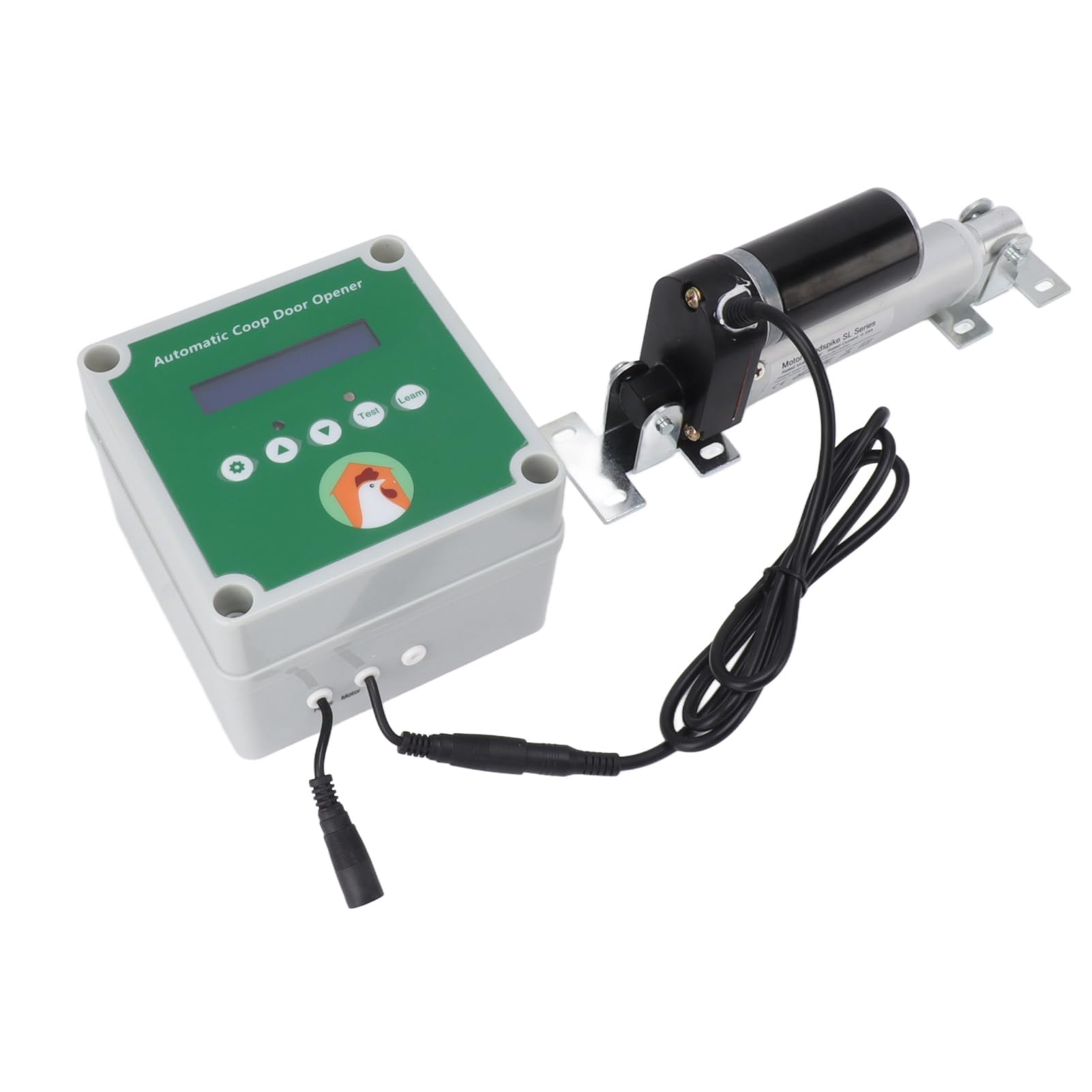 Jeffergarden Kit Apriporta Automatico per Pollaio, Tempo Programmabile Attuatore per Porta Elettrica per Pollaio Set di Regolazione Libera da 100 a 240 V per Fattoria (Spina UE)