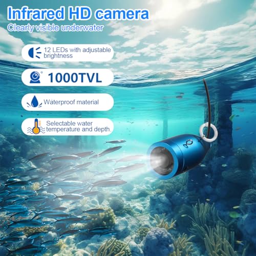 Caméra de pêche sous-marine avec LED infrarouges et écran 7 pouces pour explorer les fonds à 30M - 7