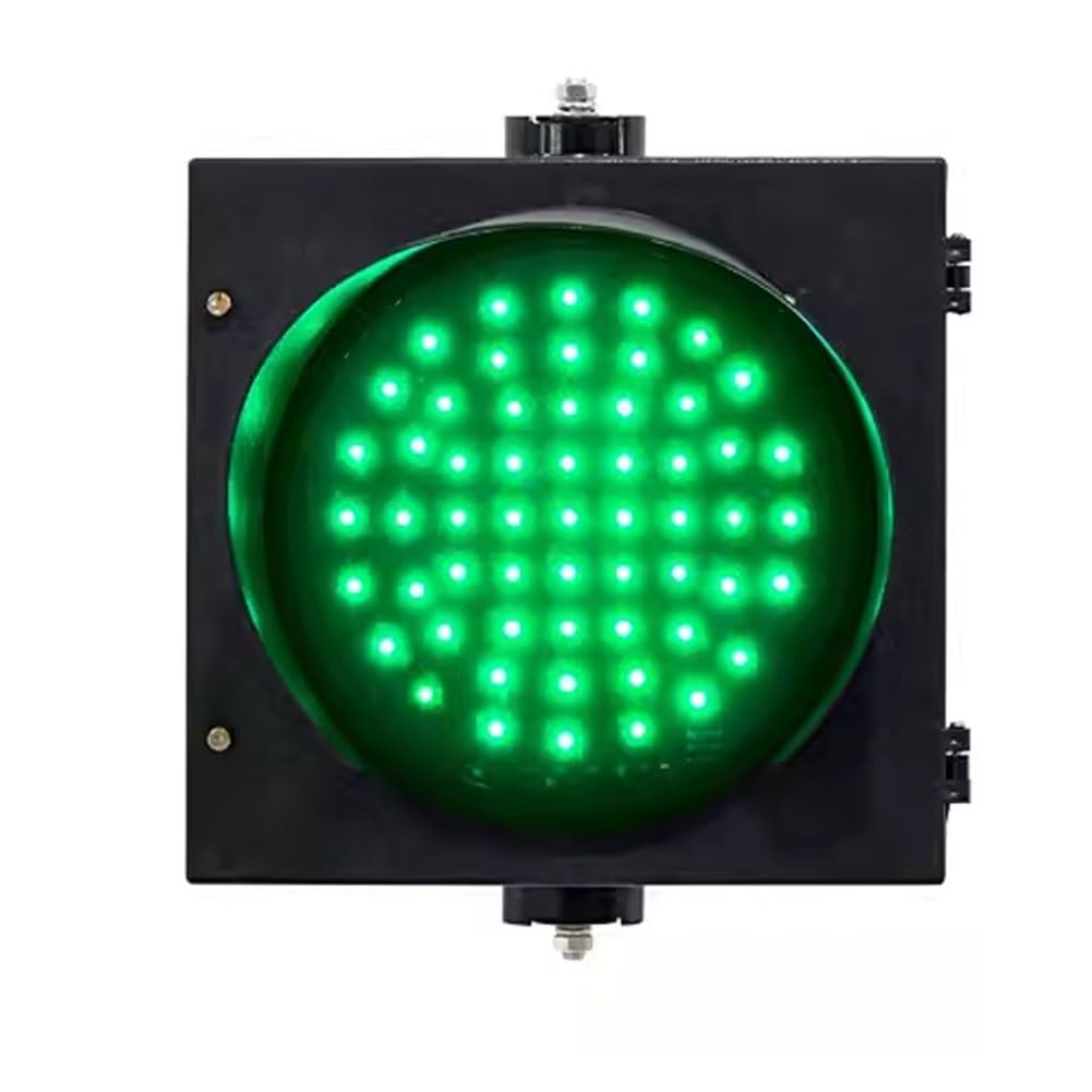 YushenFu 8Inch/12Inch Outdoor Traffic Indicator Light Waterproof LED Traffic Light, Red/Green Signal Warning Light for Weighbridge, Gate, Road, 85-265V(Size:12Inch,Color:Green)