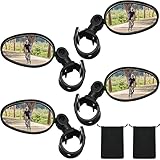 Hestya 4 Pcs Bike Mirror 360 Degree Adjustable Safe Rotatable Handlebar Mirror Bicycle Accessories Shockproof Acrylic Convex for Mountain Road Bike