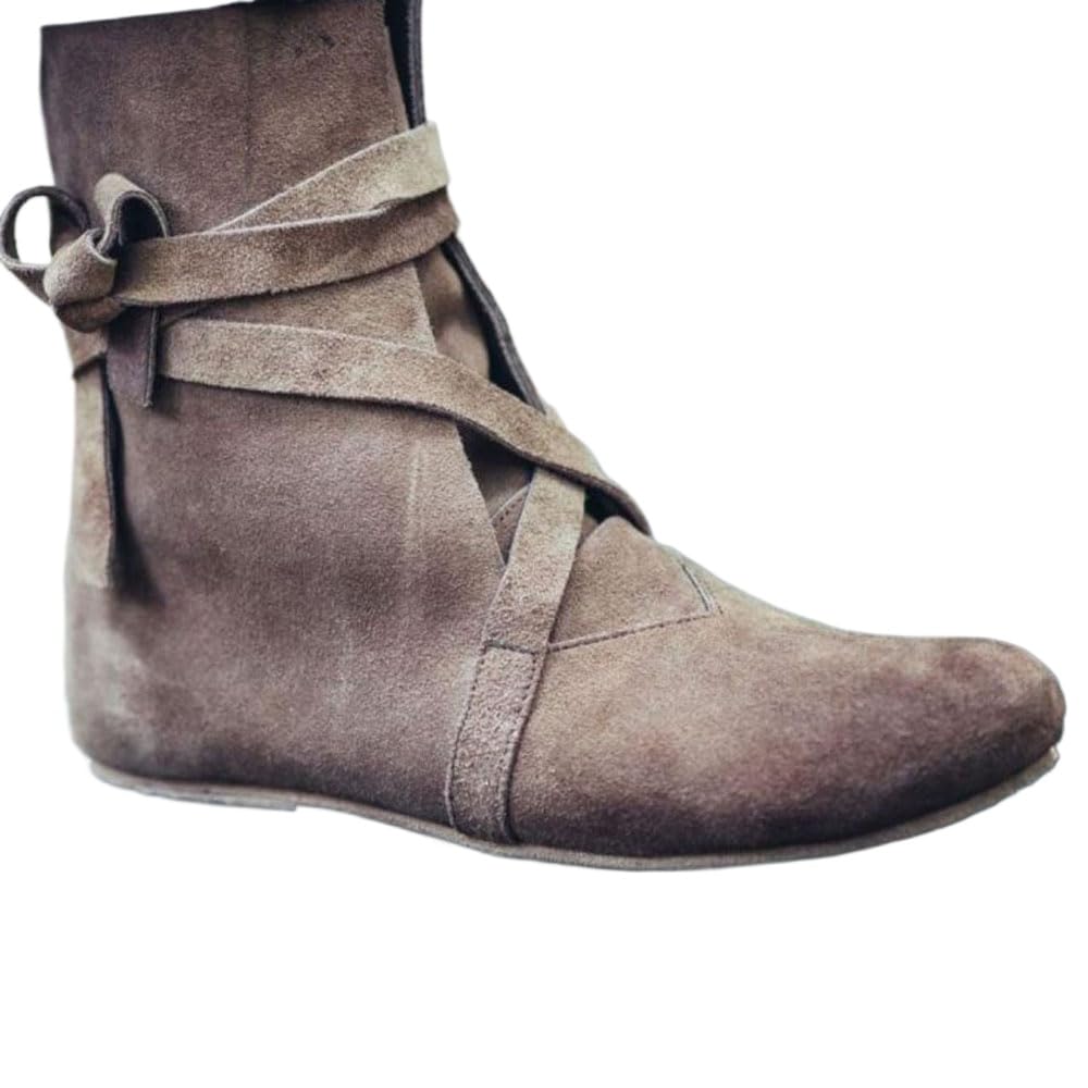 Stivali Pirata Rinascimentali Stivaletti Medievali Retrò in Pelle PU Scarpe Vichinghe Leggere Con Suola Piatta per Cosplay