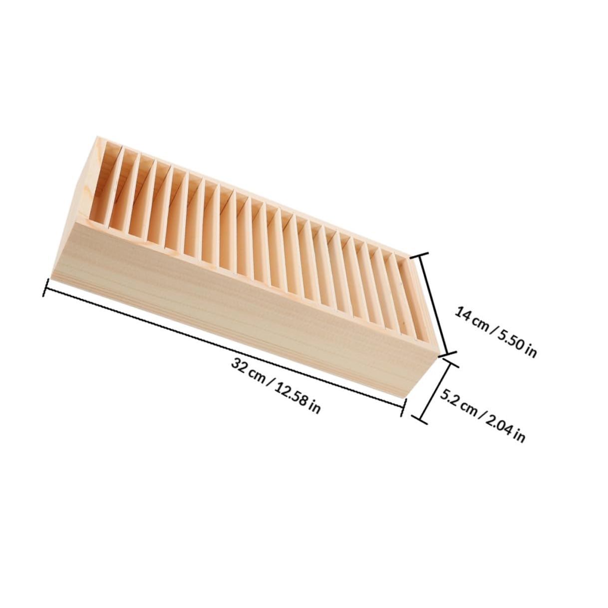 Porta Carte da Visita in Legno a Scomparti, 2 Pezzi, Beige