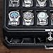 ROTHWELL 12 Slot Leather Watch Box with Valet Drawer - Luxury Watch and Jewelry Case Display Organizer, Microsuede liner, Mens Locking Storage Holder Large Glass Top (Black/Grey)