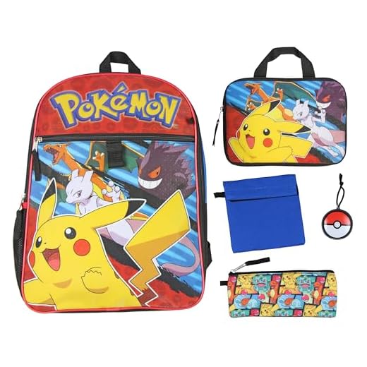Bioworld Pokemon 16" Backpack 5PC Combo Set