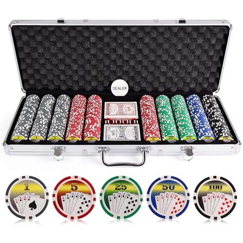 Poker chips set 11.5g 500pc Royal Flush JPC mallette de jeu de cartes