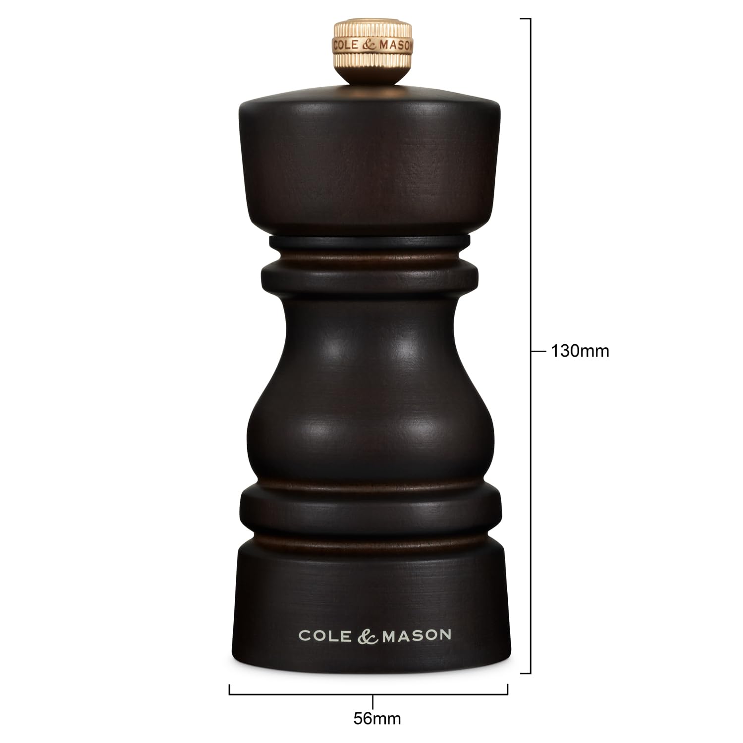 Cole & Mason London Moulins à Sel et à Poivre Bois Foncé, Broyeur Réglable | 13 cm, Moulin a sel et moulin a poivre manuel, Broyeur céramique réglable, Salieres et poivrieres, Mécanisme garanti à vie
