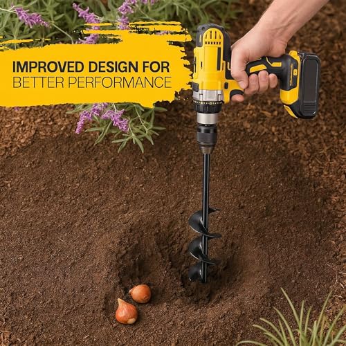 Image of Garden Auger Drill Bit for Planting 1.6 inch x 16.5 inch -3 /8 inch Hex Drive Compatible