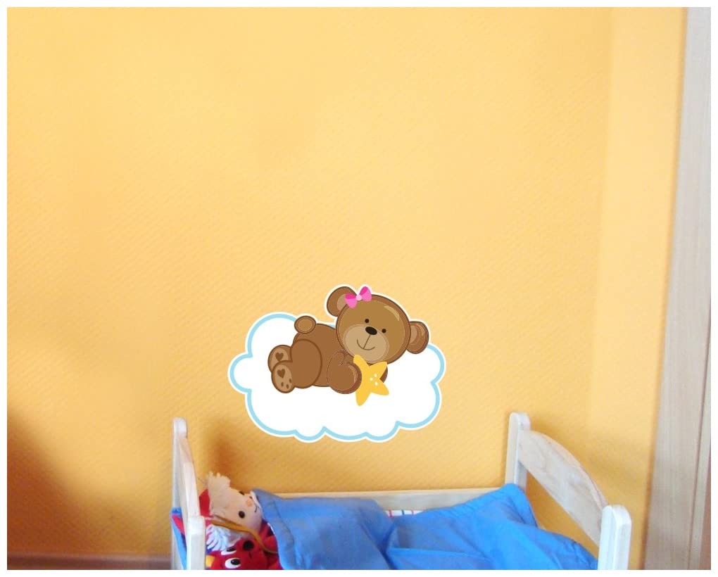 Samunshi Wandtattoo 'Süßes Bärchen' - Mehrfarbig, 80x58 Cm, Rückstandslos Entfernbar, Für Kinderzimmer