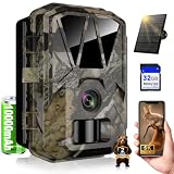 Mucxtaim Solar Wildkamera 5K/64MP WLAN, mit 10000mAh Wiederaufladbarem Akku