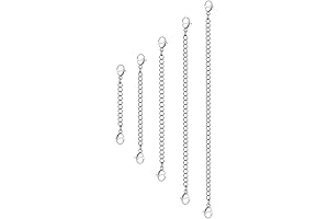 5Pcs Silver Stainless Steel Anklet Extender Chain