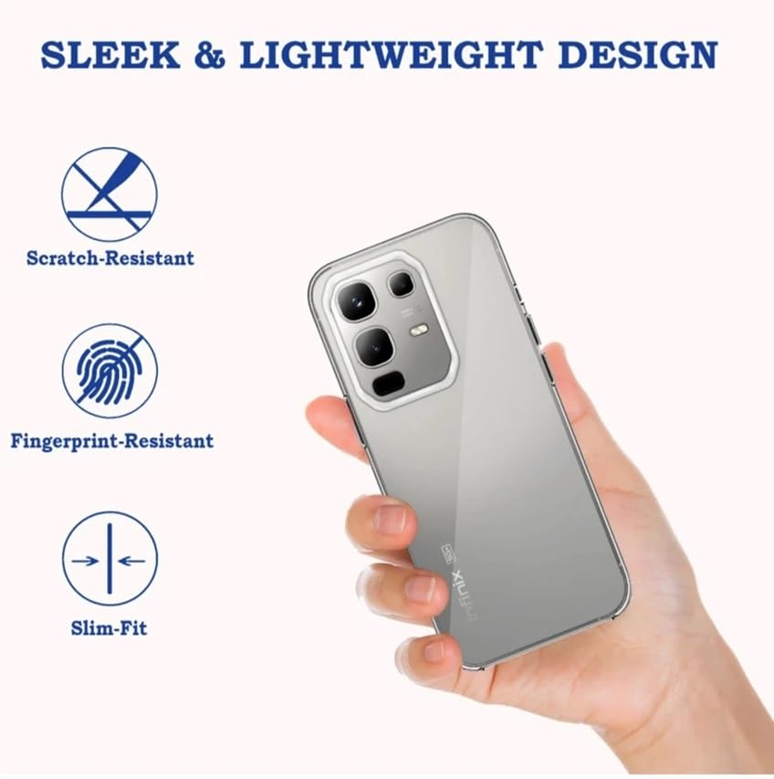 Image of REALCASE Silicone Infinix Note 50X 5G Back Cover Case, Scratch Resistant Protective Crystal Clear Transparent Shock Proof Bumper Back Cover Case for Infinix Note 50X 5G