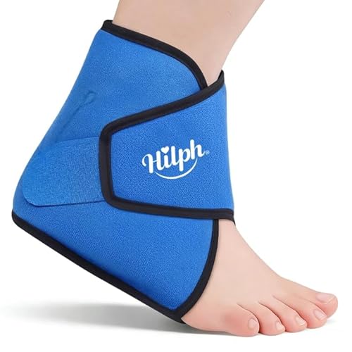 Hilph Kühlmanschette Fuß Kühlpads Gel für Knöchel, Kühlpacks Achillessehne Sprunggelenkbandage, Kühlbandage Fußgelenk für Schmerzlinderung, Geschwollene und Gebrochene, Sportverletzungen- Blau