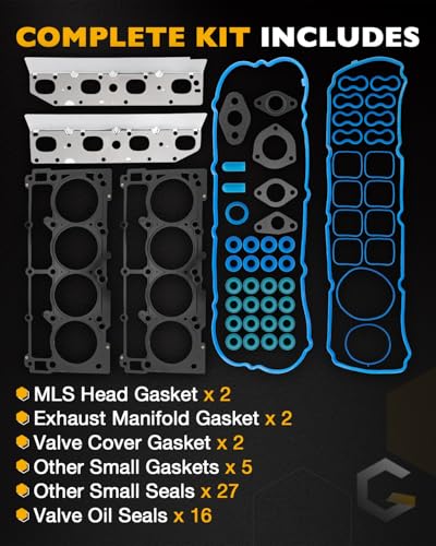 Image of HS 26423 PT Engine Cylinder Head Gasket Set Compatible with 2009-2020 Dodge Ram 1500 2500 3500 Challenger Charger Durango Chrysler 300 Aspen Jeep Commander Grand Cherokee 5.7L V8
