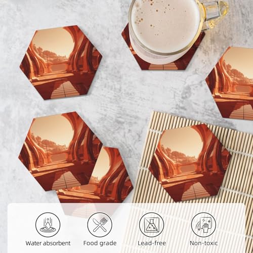 Dessous de verre céramique hexagonaux protection table basse salon