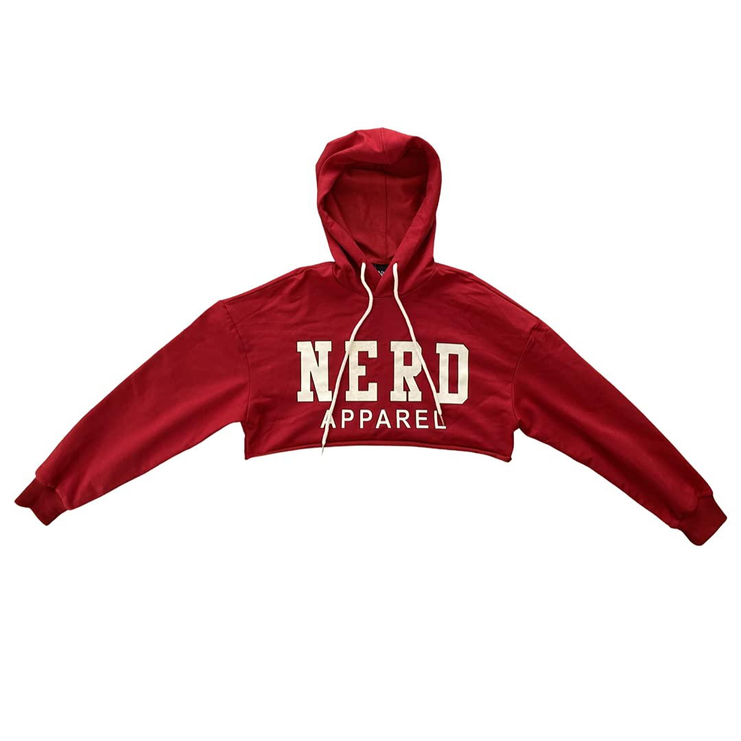 Nerd Apparel Crop Hoodie, Royal Red
