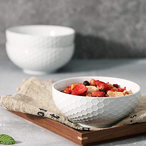 Buyajuju Cereal Soup Bowls, 20 Ounce White Bowls Set, Porcelain Bowls For Oatmeal, Rice, Salad, Pasta And Noodle, Set Of 4 (6Inch) #TOP3