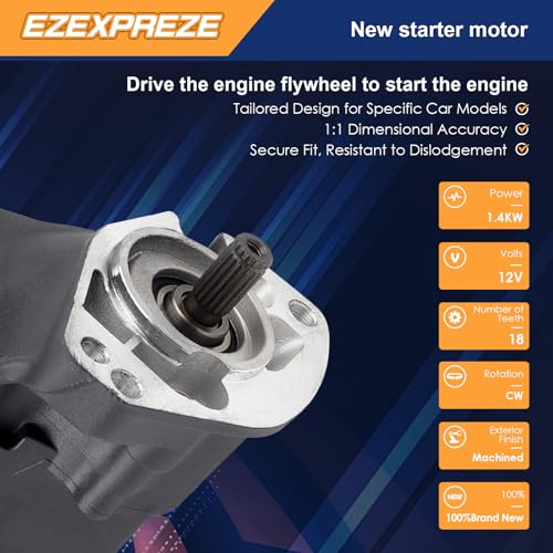 Image of Ezexpreze Harley-Davidson Starter New Replacement for 1993-2006 Road King Heritage Softail Electra Glide Ultra Classic Night Train Fat Boy Dyna Super Wide Glide,1340 1450cc 18199BN 31559-99A