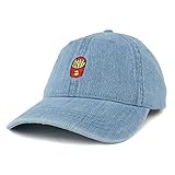 Armycrew Distressed Denim French Fries Embroidered Accent Baseball Cap