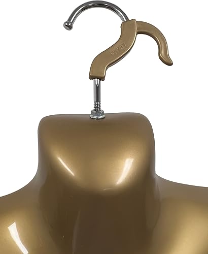 Miniatura 34 de DisplayTown Maniquí femenino a la cadera, torso largo, espalda hueca, cuerpo apilable, con gancho para colgar, para exhibición de camisetas, Blanco