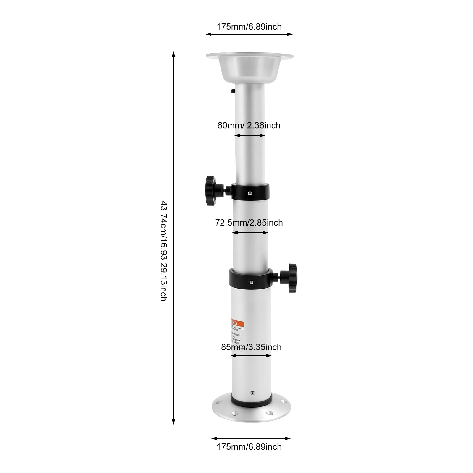 QIANMOON Pedestal Table Base, Adjustable Height Locking Table Legs, Tables Stand for RV Marine Boat, Detachable Base Stands Leg, for Homes, Balconies, Workshops, Kitchens