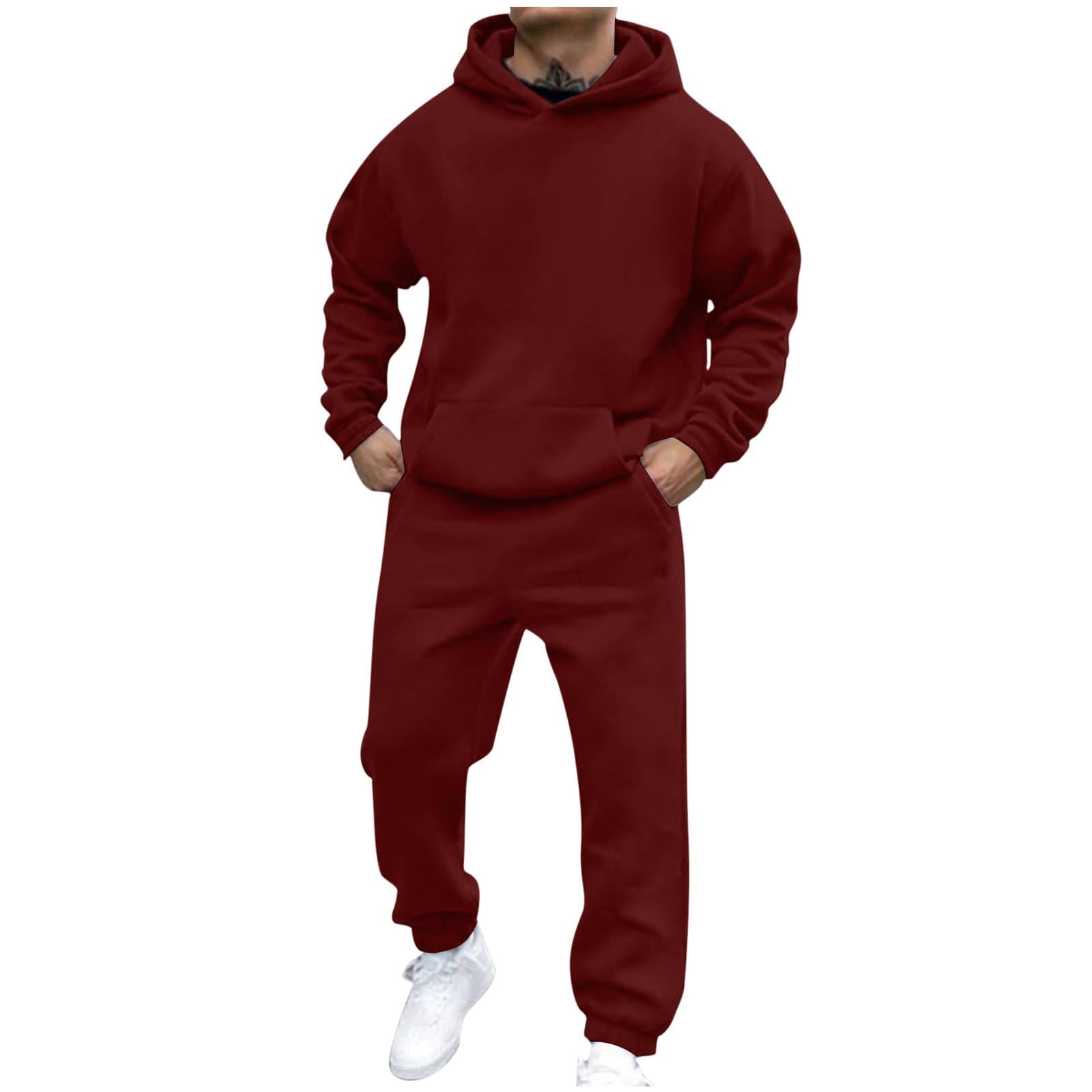 Tute Uomo Completa Invernale Tuta da Ginnastica da Uomo Tuta Completo con Cappuccio Felpata Felpa Sportiva e Pantaloni Completo Elegante Casual Classic Palestra Invernale da Casa