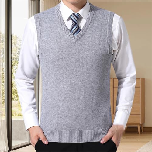 Men's Sleeveless Knitted Pullover Warm Casual Winter Sweater Fall Men Sleeveless Vest3