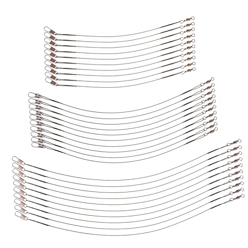 GOOHOCHY Practical Fishing Leaders 30pcs Metal Fishing Lines Portable Wires for Fresh Saltwater