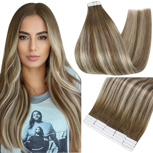 Full Shine Tape in Hair Extensions 20 Inch Tape Extensions for Wo...