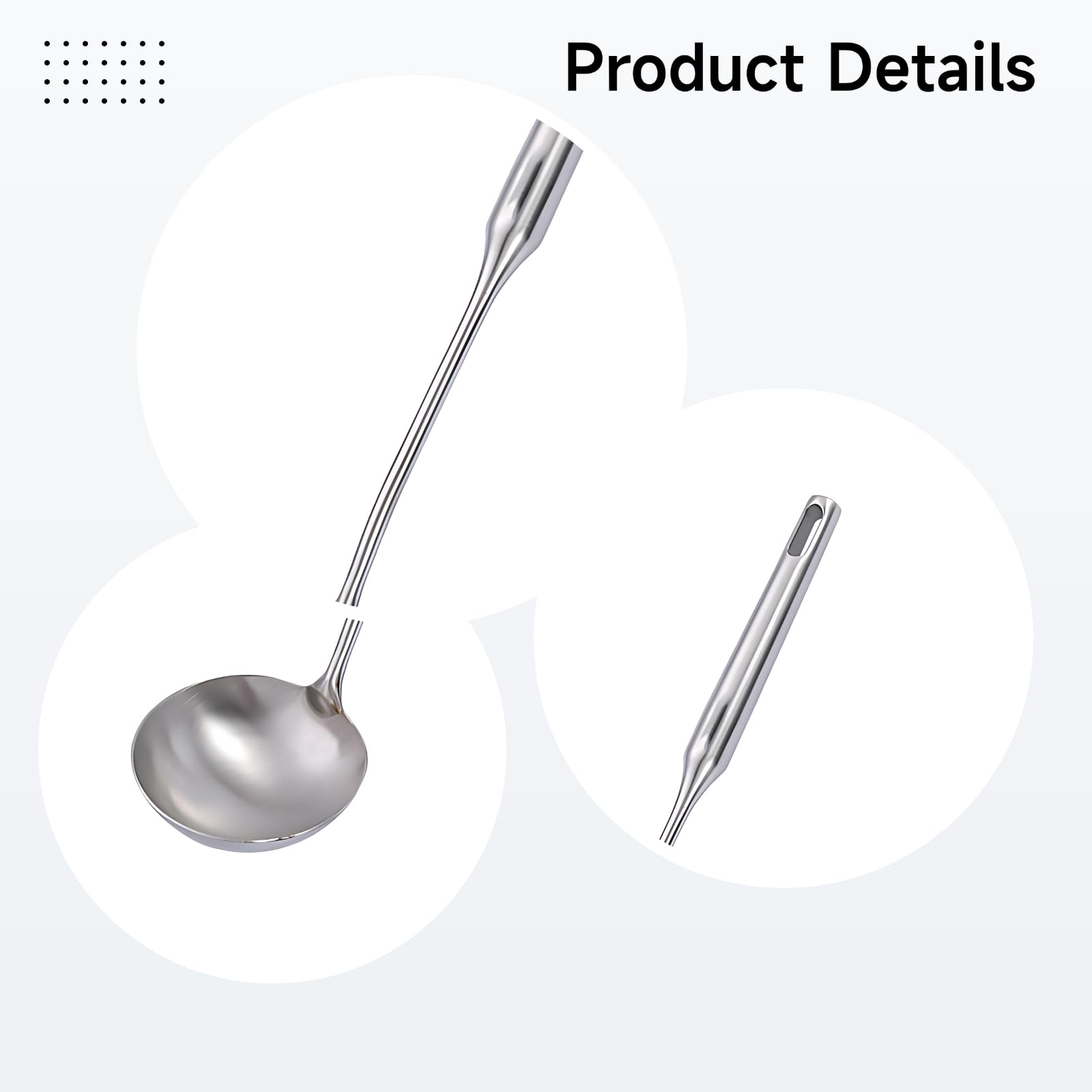 Küchenutensilien Set 6-teilig aus Edelstahl 304, Kochutensilien aus Metall mit Pfannenwender, Löffel, Kelle, Pastaserver, spülmaschinengeeignet, komplett aus Metall