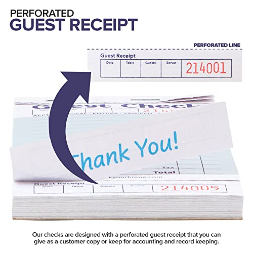 Bloc note serveur avec 500 tickets souches pour restaurant - 5