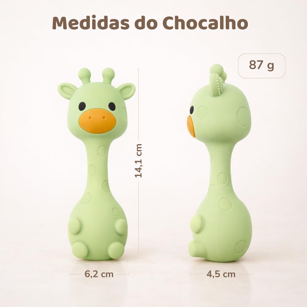 MuyPetit Jirafa Sonajero Stick, Juguete bebe 4 meses, Libre de BPA y tóxicos, Juguetes Montessori para bebes 6-12 meses, Fácil de agarrar, Juegos bebe 0-6 meses, Teether (Jirafa Rosa) — view 8