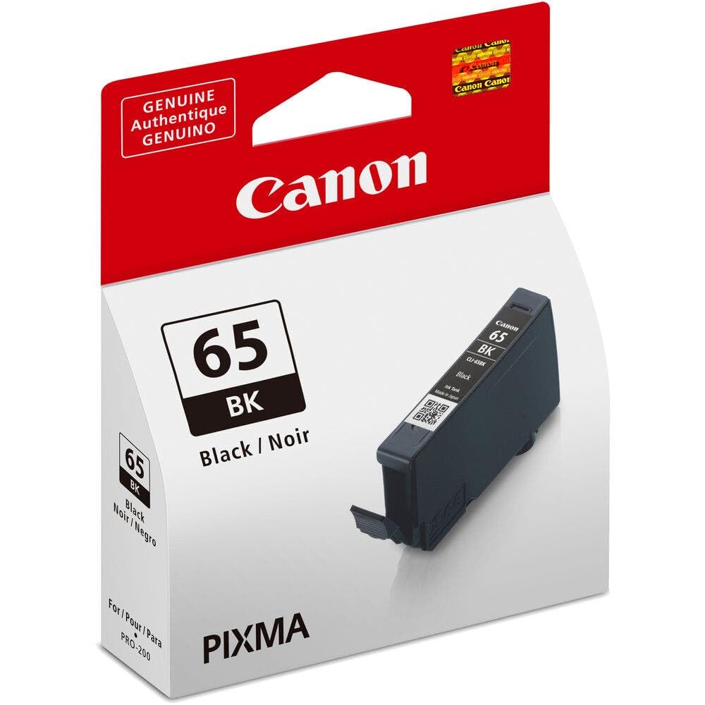 CANON CLI-65BK Black Genuine Ink Cartridge, Prints 860 10x15 cm Photos & 69 A3 Photos