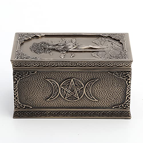 Veronese Design 3 3/8 Inch Tall Nature Goddess Mother Earth Gaia Rectangular Trinket Box Cold Cast Bronzed Resin Sculpture Greek Roman Celtic Norse Collectible Home Decor #TOP6