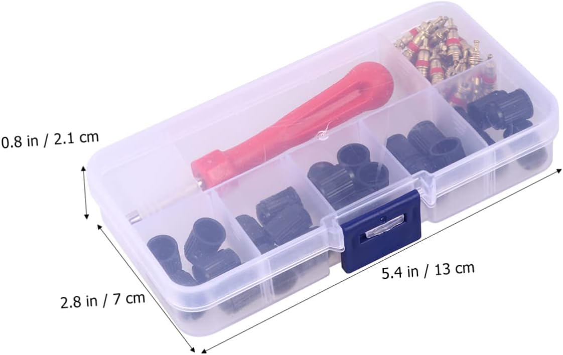 Zerodeko Universal Repair Tool 61pcs Valve Core Wrench Set Tire Valve Core Removal Tool for Trucks Bikes