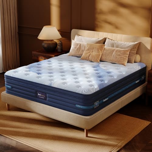 Image of BedStory Firm Queen Mattress 12 Inch - Premier Hybrid Mattress with Gel Memory Foam, Extra Spinal Support, Ergonomic Zone with Edge Support- Made in USA, CertiPUR-US Certified 365 Night Trial