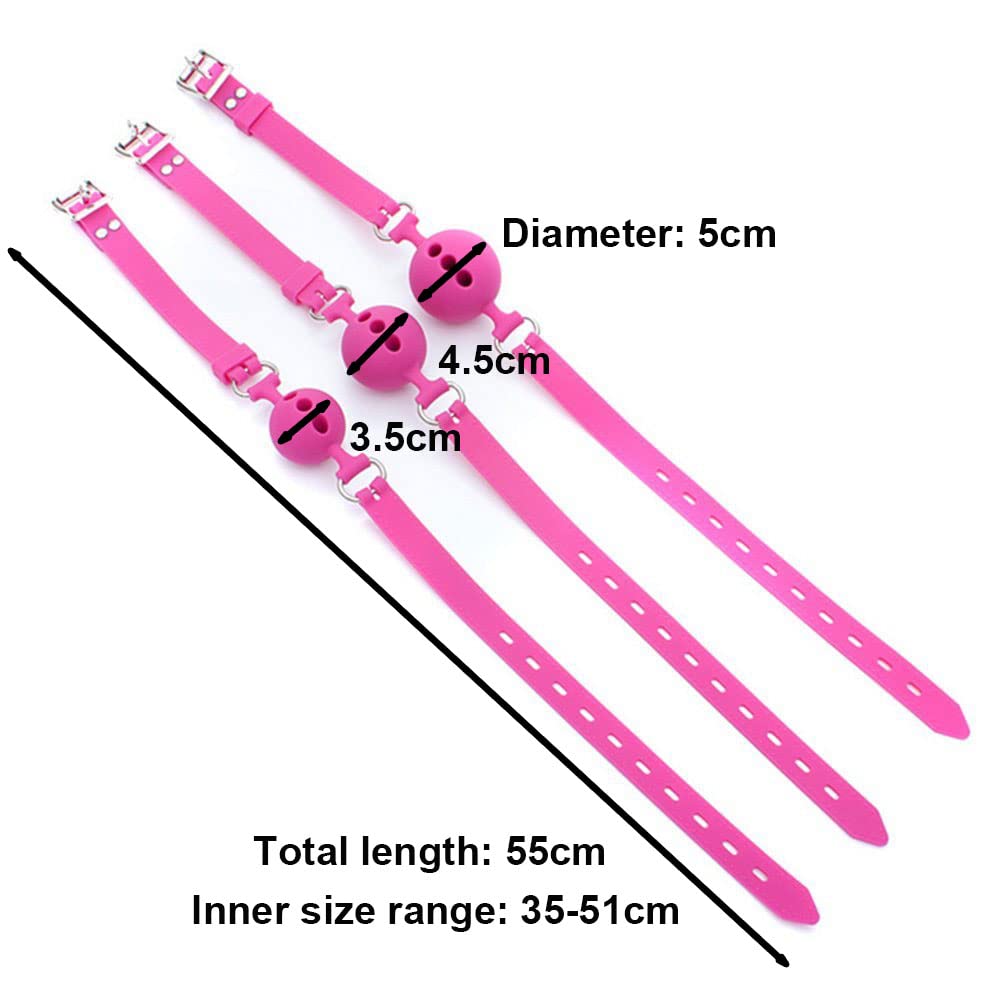 RYOZOCH Silicone Breathable Ball Gag for Adult Bondage Restraints Sex Play (Black, 1.5in Ball): 1.5in Ball Black