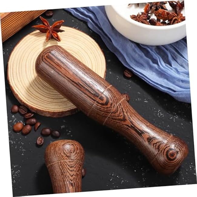 2pcs Wooden Pestle Set for Food Grinding Heavy Duty Garlic and Spice Masher Kitchen Gadget for Seasoning and Cooking