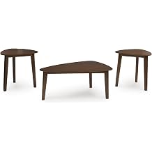 Signature Design by Ashley Lyncott Mid-Century Modern Table, Set of 3, Medium Brown