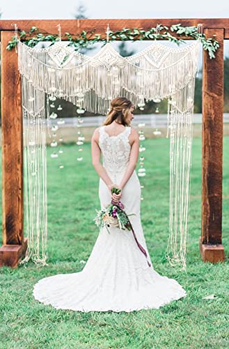 kiido Large Macrame Wedding Backdrop for Arbor/Arch Bohemian Wall Hanging Decor Boho Doorway/Window...