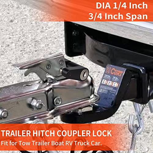 Prosecurloc 2 Pack Heavy-Duty Trailer Hitch Coupler Lock With Keys, Dia 1/4 Inch, 3/4 Inch Span Trailer Tongue Coupler Lock For Truck Trailer Rv Boat #TOP3