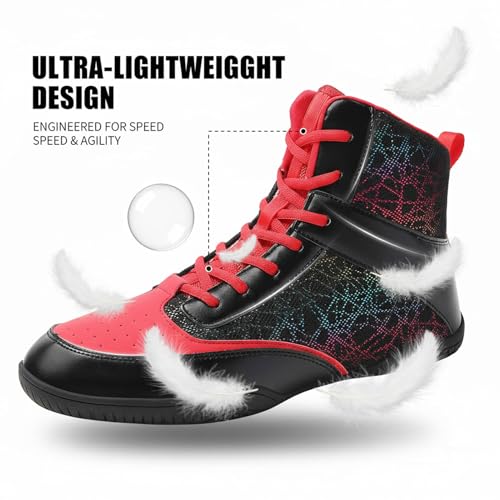 Image of Mens Boxing Shoes Lightweight High Top Wrestling Training Boots | boxing shoes for men Breathable boxing sneakers men wrestling shoe