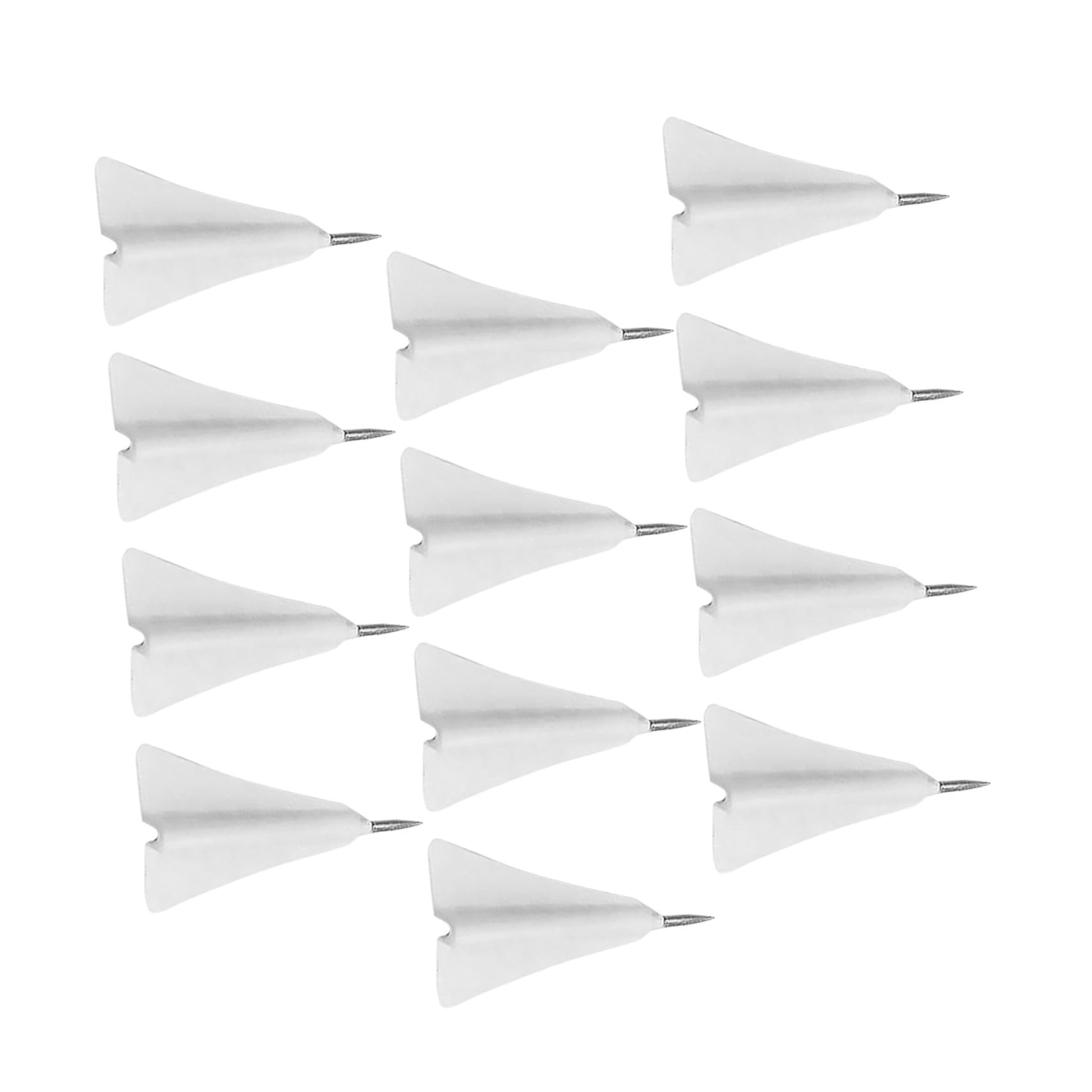 INOOMP 12 Pcs Punaises Avion en Abs et Acier Blanc, Accessoires Maison Portables et Sécurisés, pour Marquage sur Cartes et Bureau