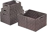 Kobolo Universelle Regalkörbe aus braunem Nylon im 4er Set