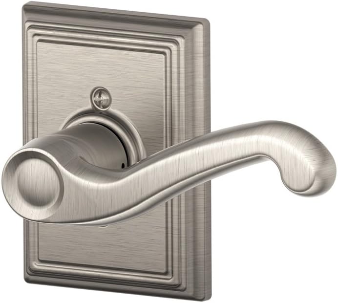Flair Left Handed Lever with Addison Trim Non-Turning Lock, Antique Brass (F170 FLA 609 ADD LH)