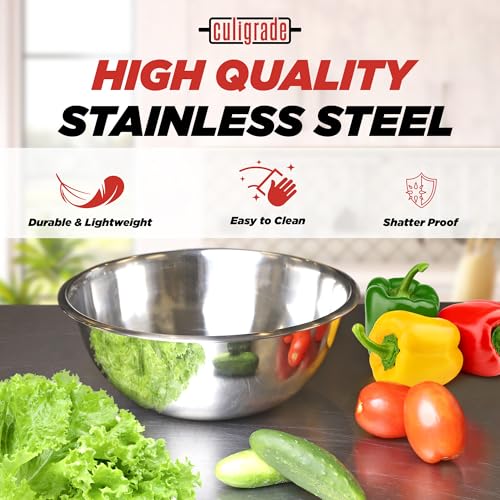 Culigrade Stainless Steel Mixing Bowls Set – 6-Piece Nesting Metal Mixing Bowls (0.75–8 Qt) – Durable, Rust-Resistant, Easy to Clean – for Baking, Cooking, Meal Prep & Serving - Image 4