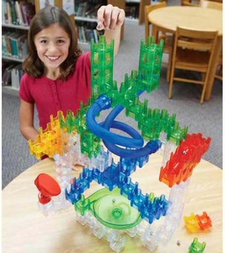 Assembled Q-BA-Maze 2.0 Mega Stunt Set from a top-down view