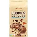 AUCHAN Cookies enrobés aux pépites de chocolat au lait 180 g