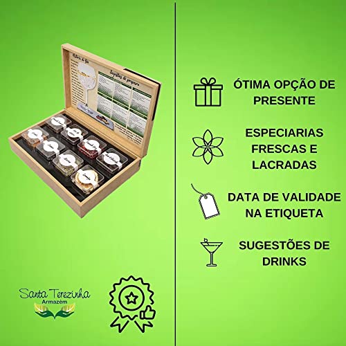 Kit Gin Tonica 8 Especiarias Interior Black Santa Terezinha