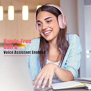 KVIDIO Bluetooth Headphones Over Ear, 65 Hours Playtime Wireless Headphones with Microphone, Foldable Lightweight Headset with Bass and Stereo Sound Low Latency for Travel Work Cellphone