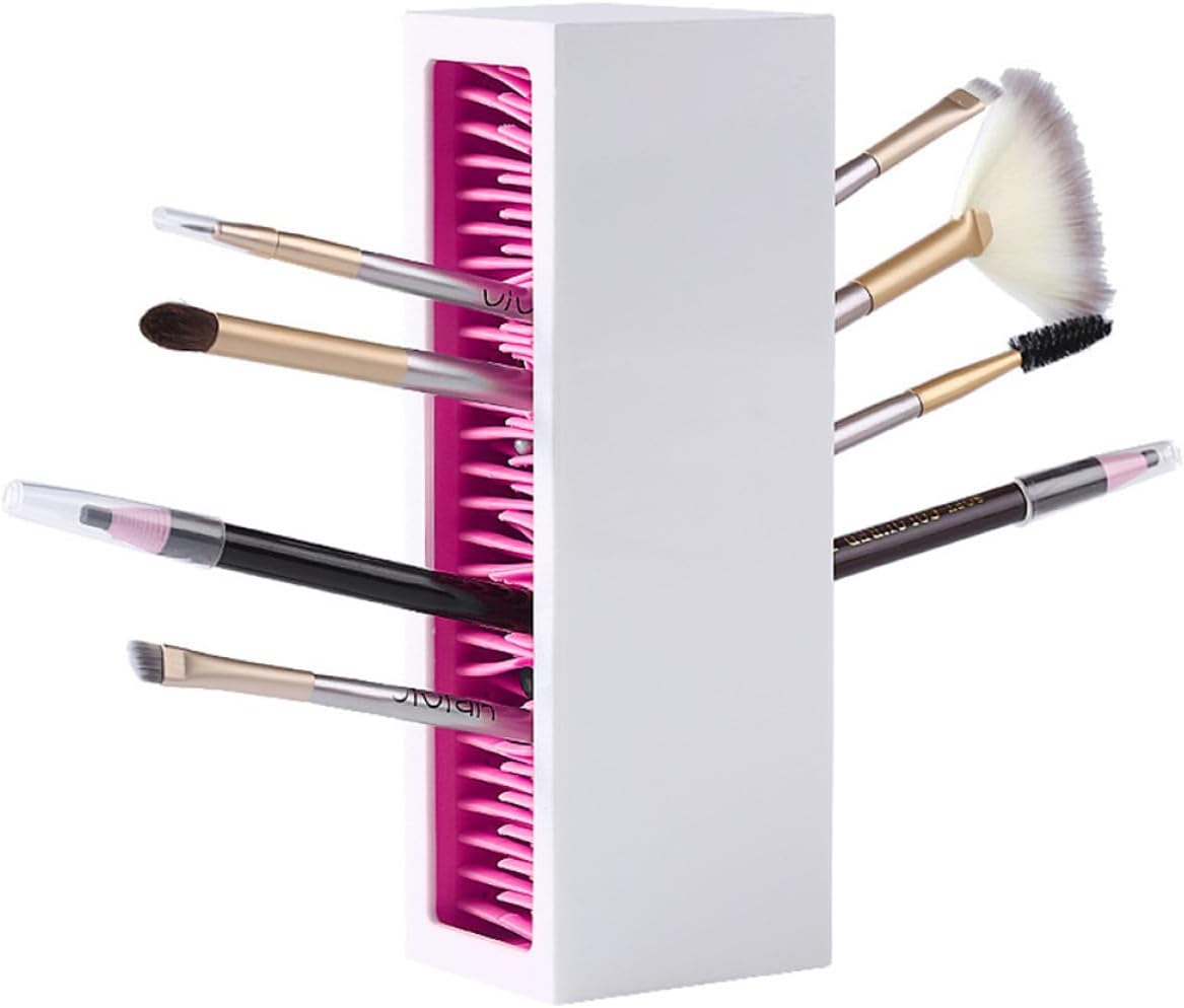 SOIMISS Makeup Brush Drying Rack and Cosmetic Brush Holder, Plastic Desktop Organizer for Makeup Tools, Portable Vanity Stand for Beauty Accessories Storage Random Color image 4